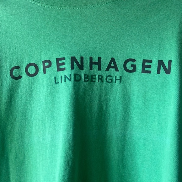 Lindbergh Organic Cotton Green Long Sleeve Shirt “Copenhagen” Logo Men’s - Picture 3 of 7